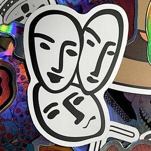 ♥️Bundle & Save♥️ Minimalist White Line Art Sticker